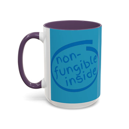 Non-Fungible Inside Turquoise Accent Mug by cypherpunkgear.com
