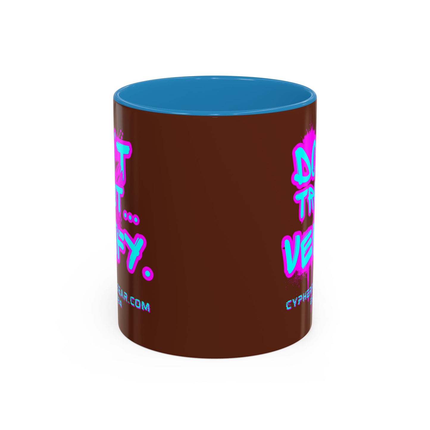 Don't Trust...Verify. Brown Accent Mug by cypherpunkgear.com
