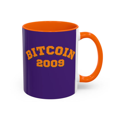 Bitcoin 2009 Dark Purple Accent Mug by cypherpunkgear.com