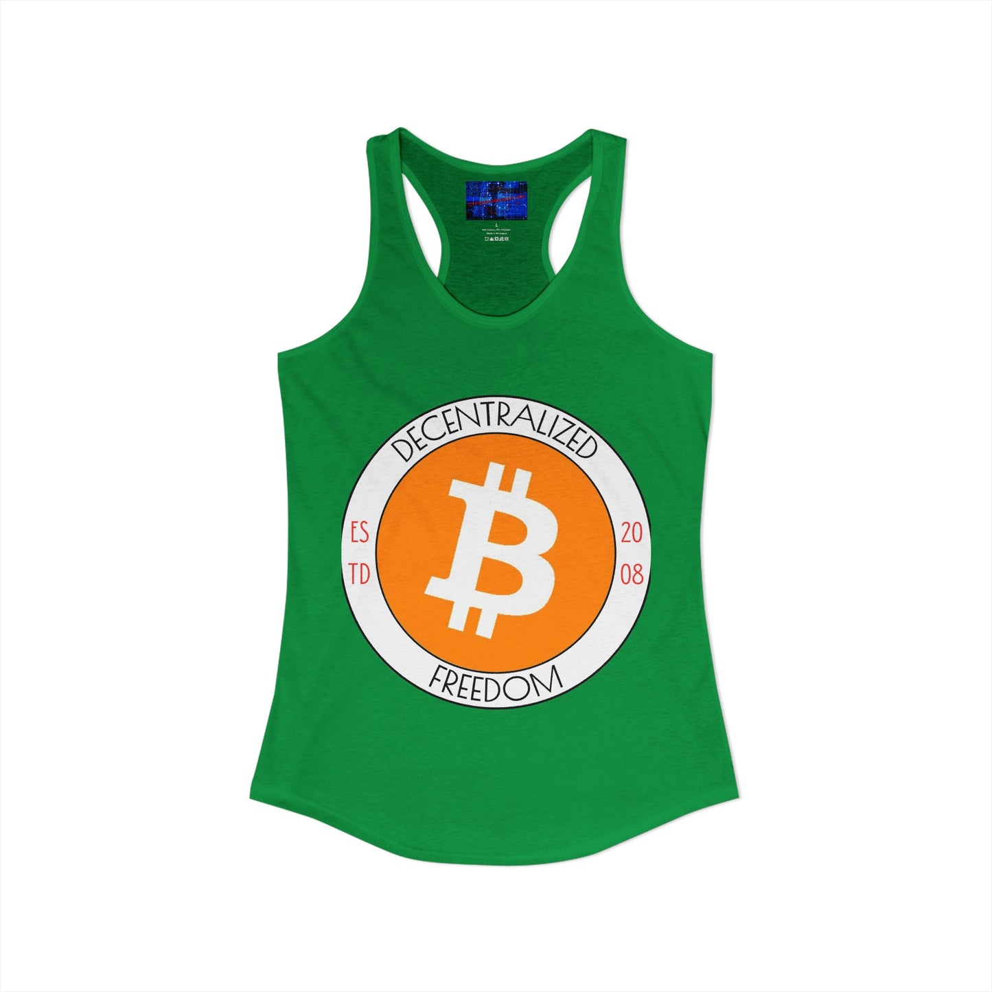 Bitcoin: ¡Libertad descentralizada por cypherpunkgear! Camiseta sin mangas ideal con espalda cruzada para mujer