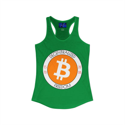Bitcoin: ¡Libertad descentralizada por cypherpunkgear! Camiseta sin mangas ideal con espalda cruzada para mujer