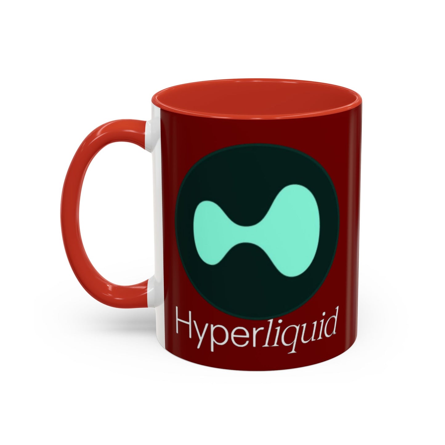 Hyperliquid White font Red Accent Mug by cypherpunkgear.com