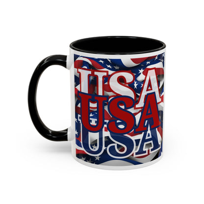 USA Red font Center Patriot Accent Mug by cypherpunkgear.com