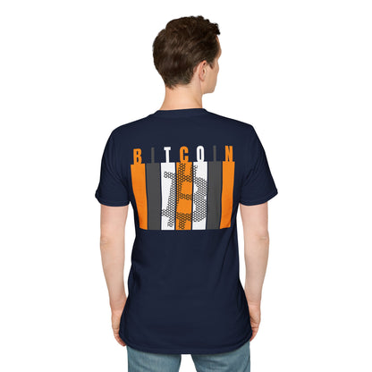 2-sided, Bitcoin (BTC) Decentralized Freedom Dark colors Unisex T-Shirt by cypherpunkgear.com