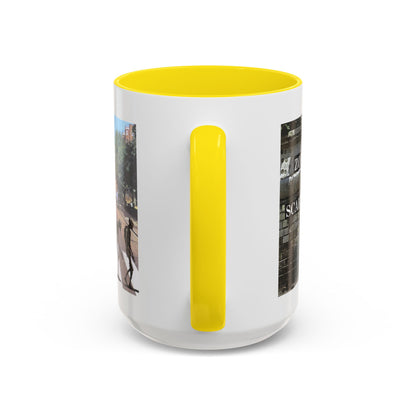 2-sided, Scabby Road White Accent Mug by CreepyCrafts.boo