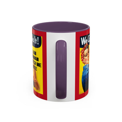 I Am Woman Watch Me Vote Rosie Red Accent Mug by cypherpunkgear.com