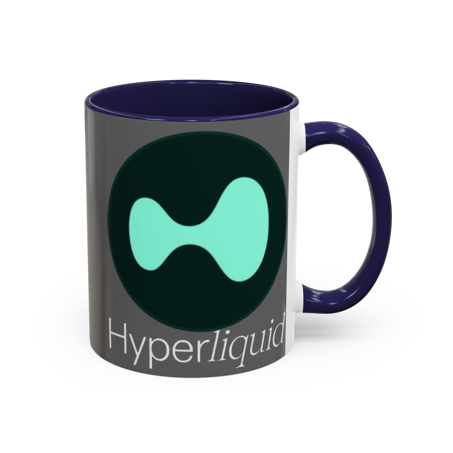 Hyperliquid White font Grey Accent Mug by cypherpunkgear.com