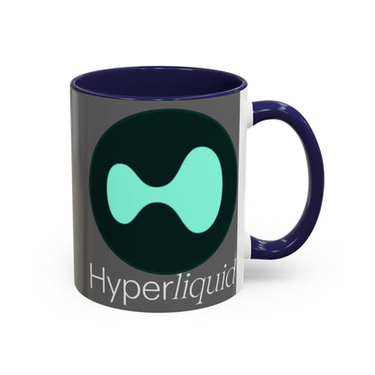 Hyperliquid White font Grey Accent Mug by cypherpunkgear.com