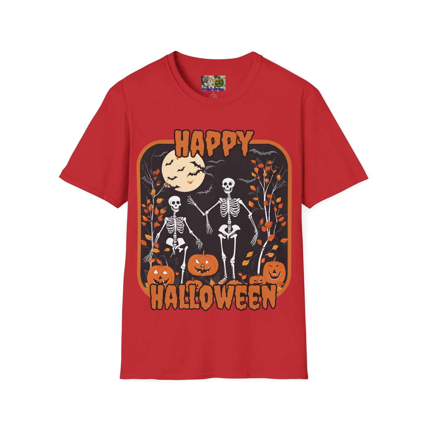 Spooktacular Skeletons of Halloween Light colors Unisex T-shirt by CreepyCrafts.boo