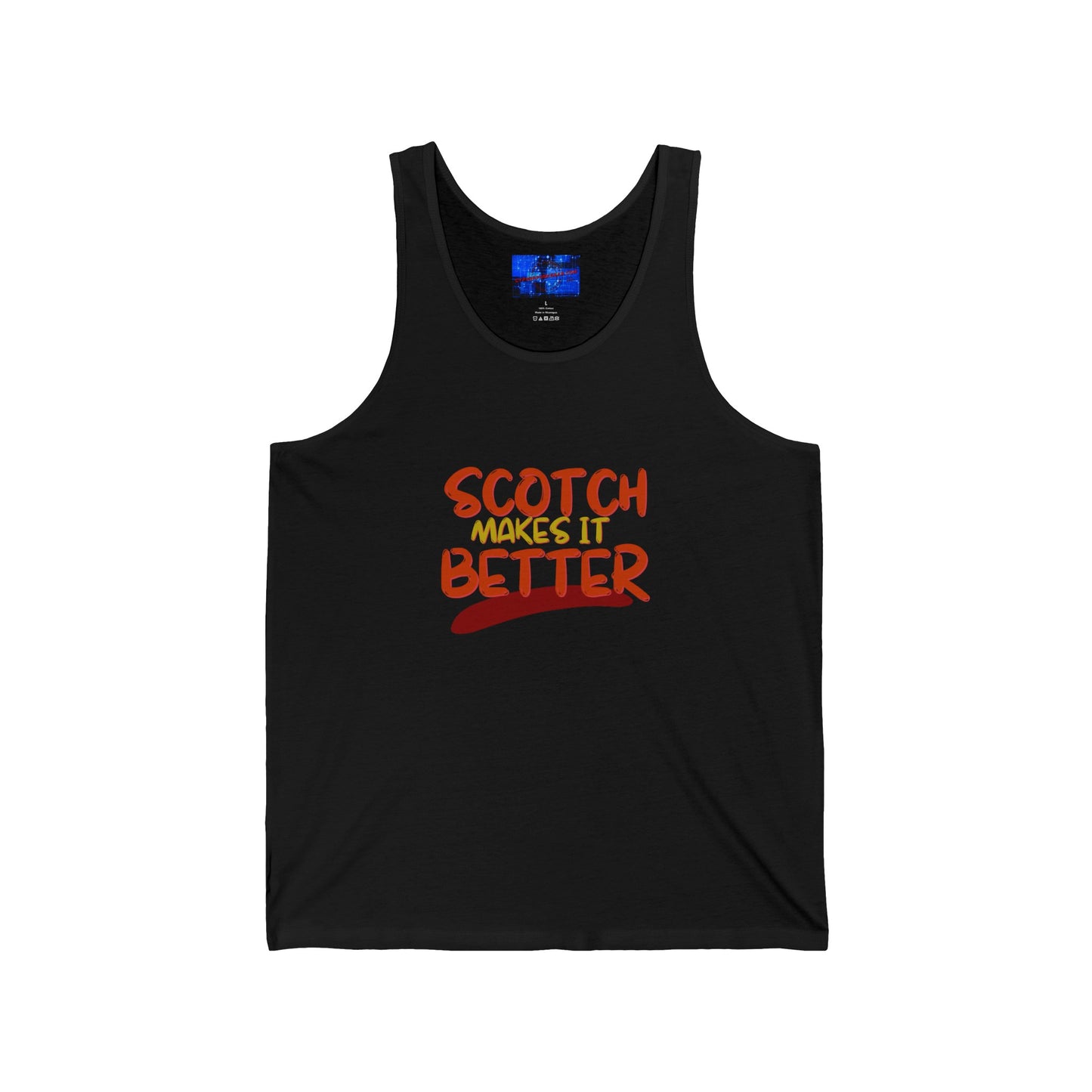 Scotch makes it better Unisex Jersey Tank Top by cypherpunkgear