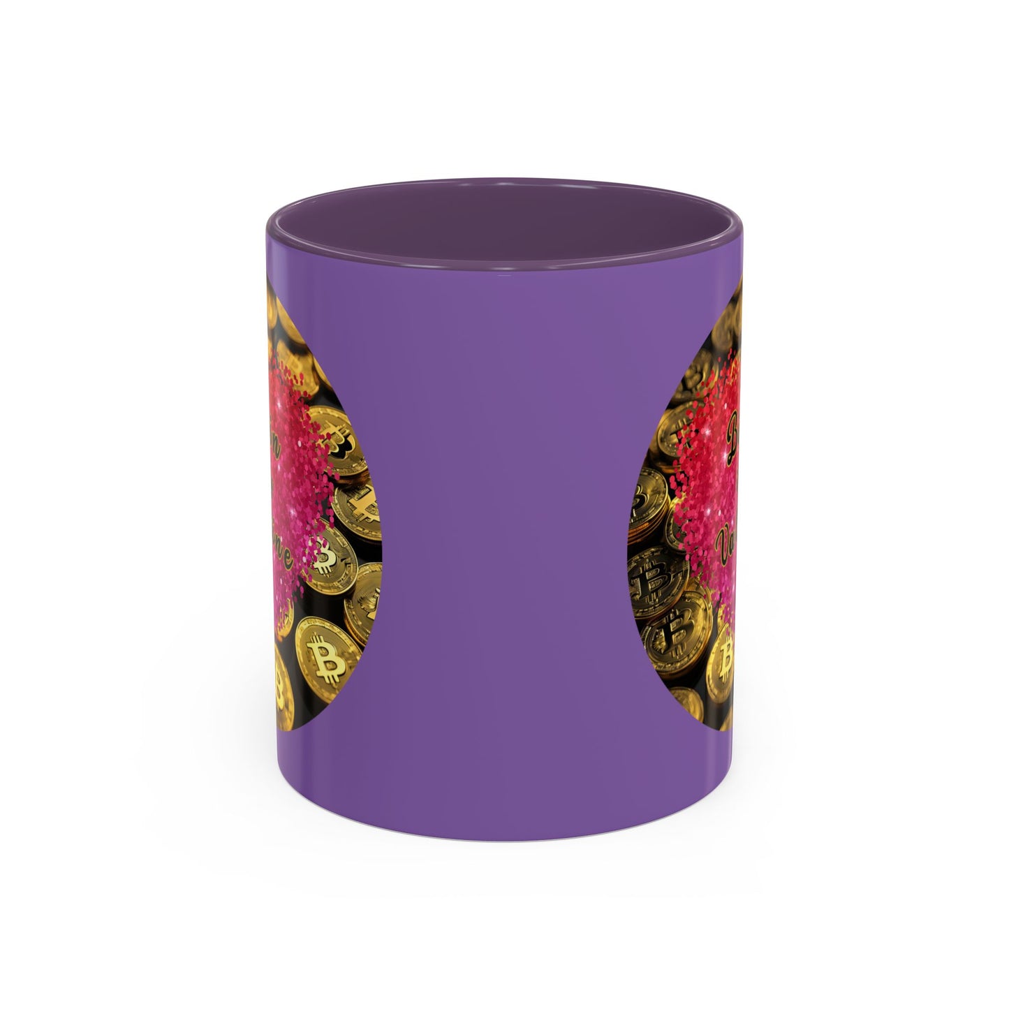 Bitcoin is My Valentine Light Purple Accent Mug by cypherpunkgear.com
