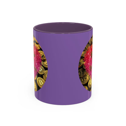 Bitcoin is My Valentine Light Purple Accent Mug by cypherpunkgear.com