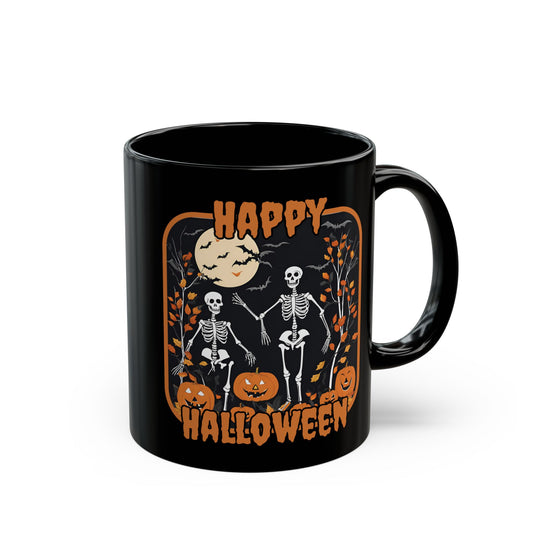 Spooktacular Skeletons of Halloween Black Mug by CreepyCrafts.boo