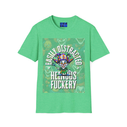 Easily Distracted by Heinous Fuckery Little Jincs DKcolors Unisex T-Shirt by cypherpunkgear.com