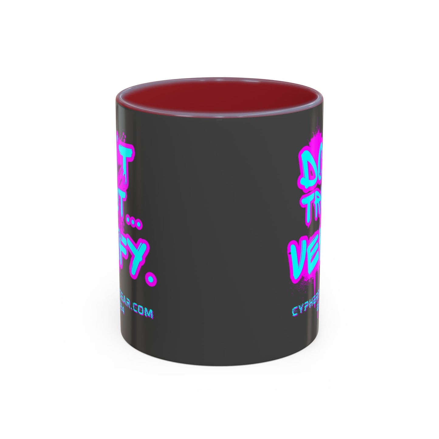 Don't Trust...Verify. Grey Accent Mug by cypherpunkgear.com