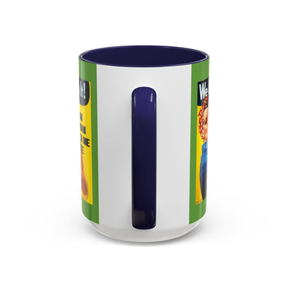 I Am Woman Watch Me Vote Rosie Green Accent Mug by cypherpunkgear.com