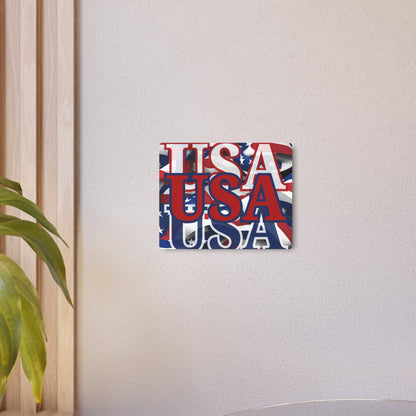 USA! USA! USA Red Center Metal Art Sign by cypherpunkgear