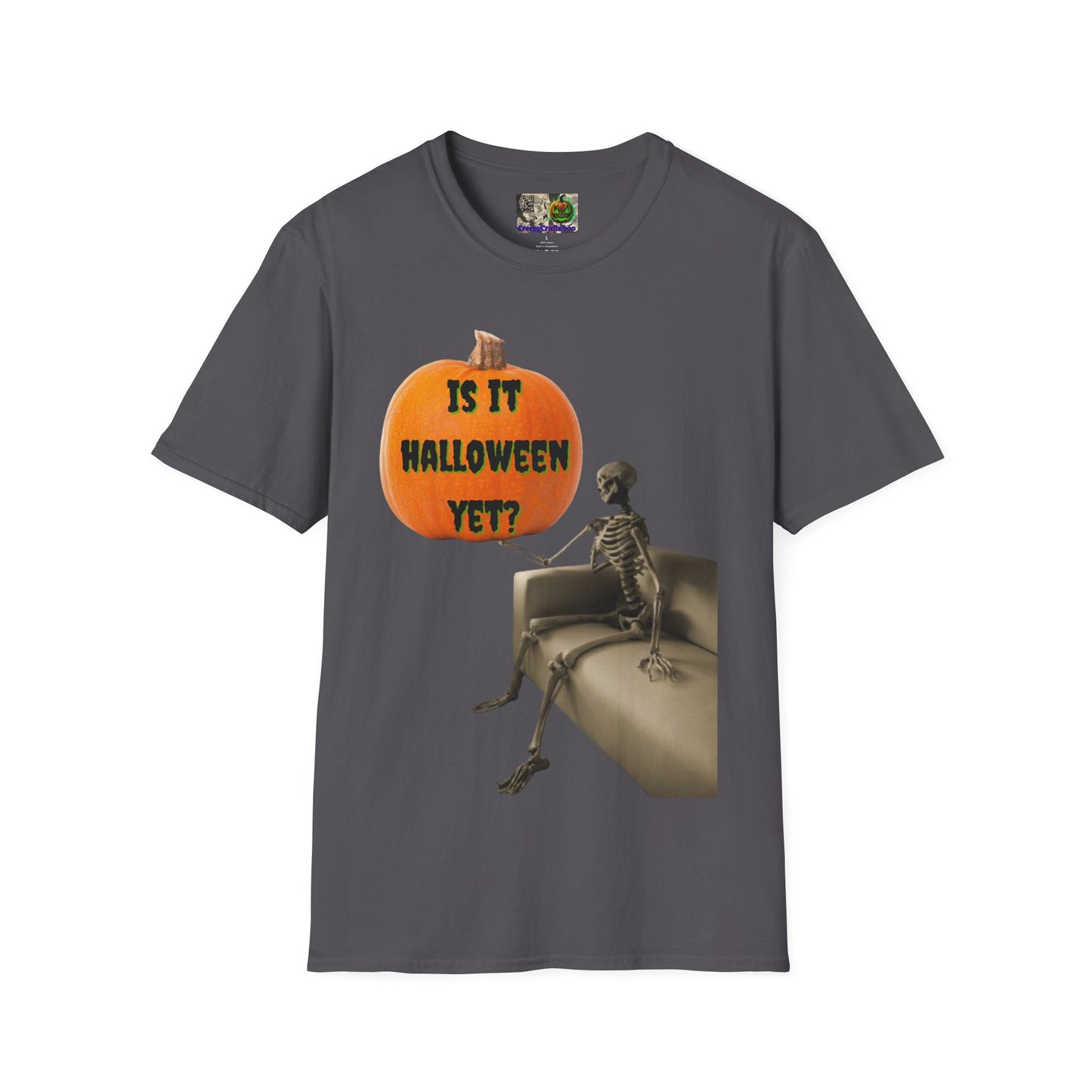 Is it Halloween yet? Skeleton's Pumpkin Dark colors Unisex T-Shirt by CreepyCrafts.boo