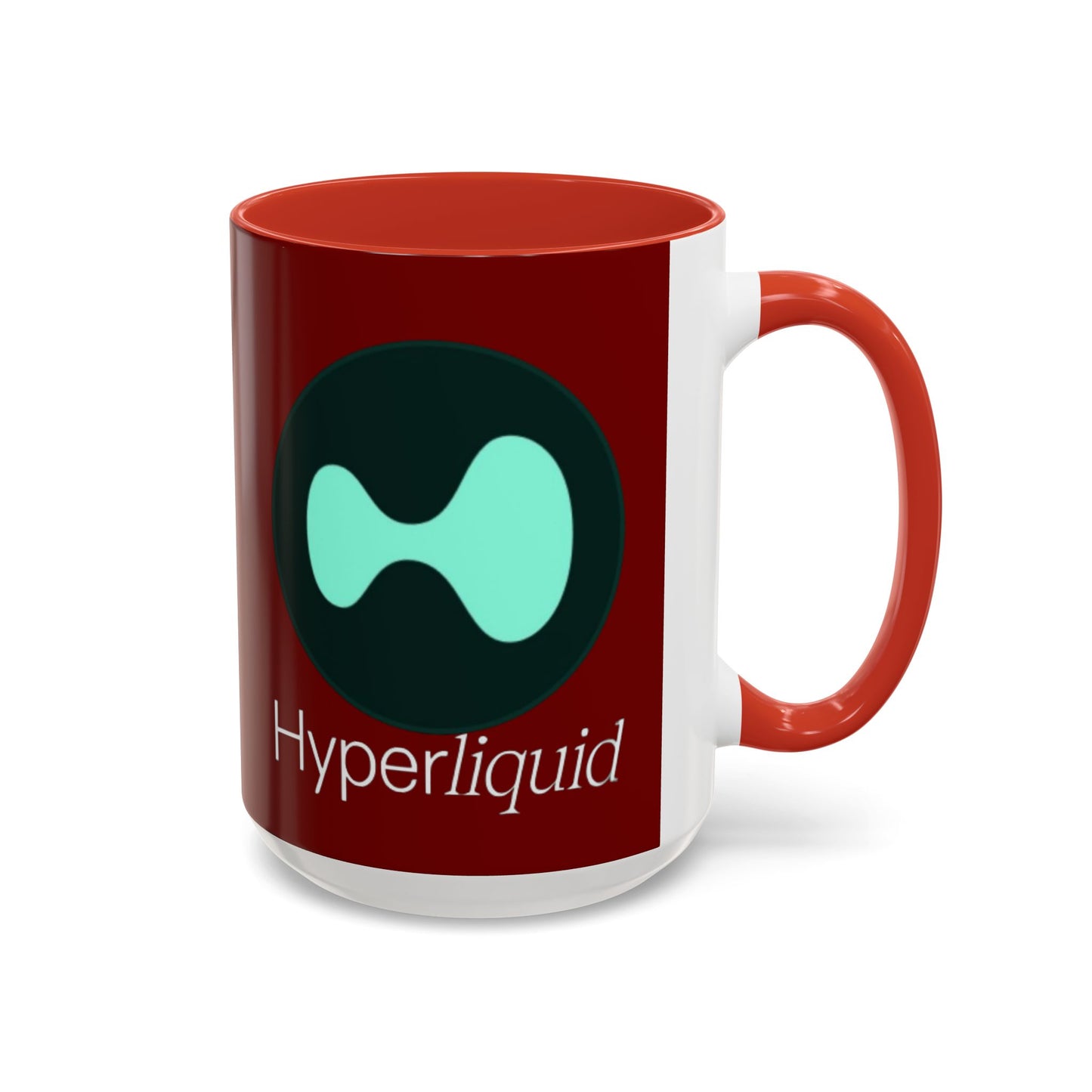 Hyperliquid White font Red Accent Mug by cypherpunkgear.com