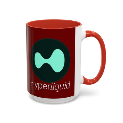 Hyperliquid White font Red Accent Mug by cypherpunkgear.com