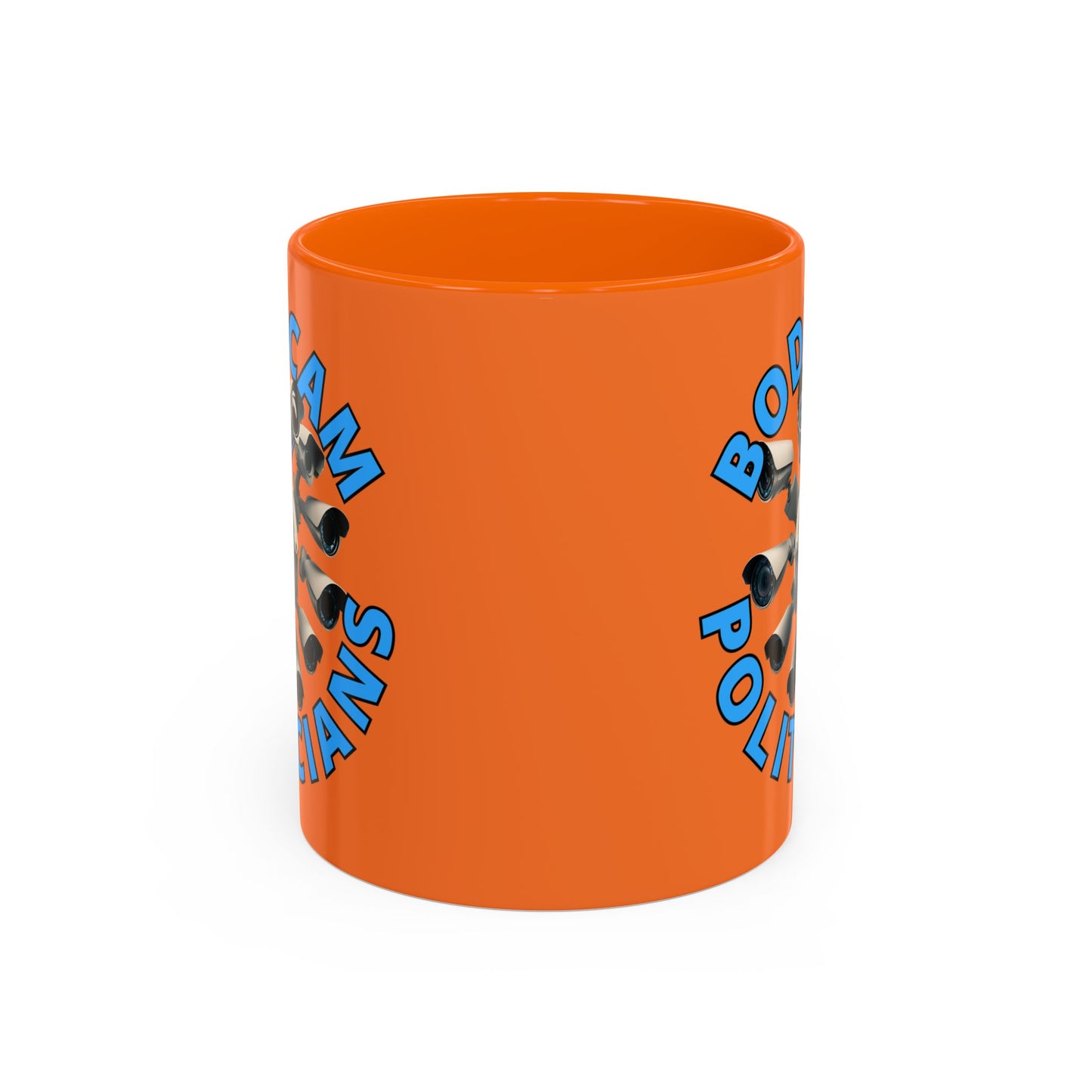 Bodycam the Politicians Cameras Orange Accent Mug by cypherpunkgear.com