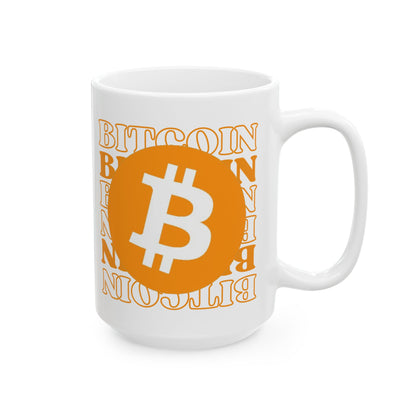 Bitcoin (BTC) White Mug by cypherpunkgear