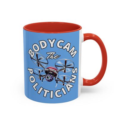 Bodycam the Politicians Drone Light Blue Accent Mug by cypherpunkgear.com