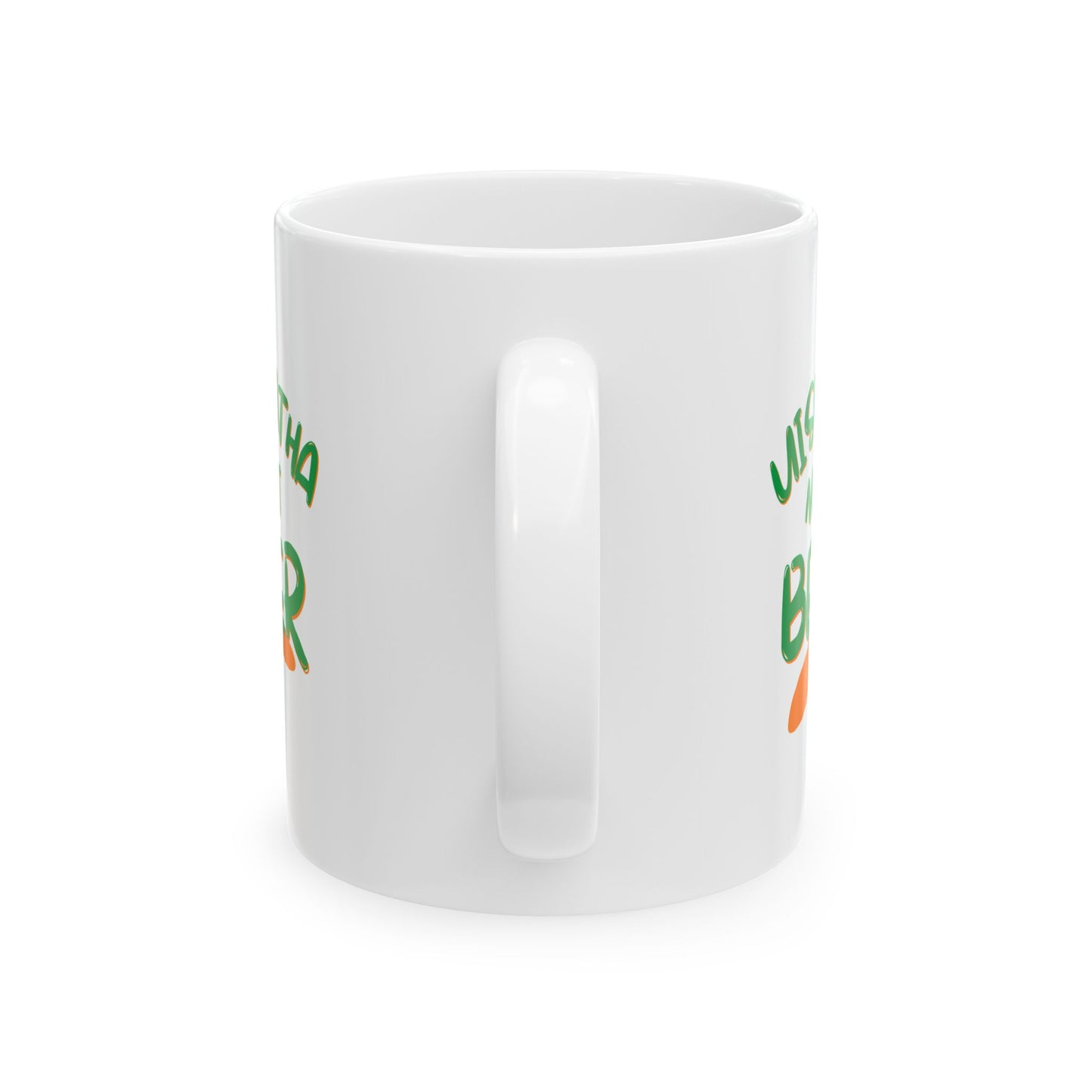 Uisce Beatha makes it better Green font White Mug by cypherpunkgear.com