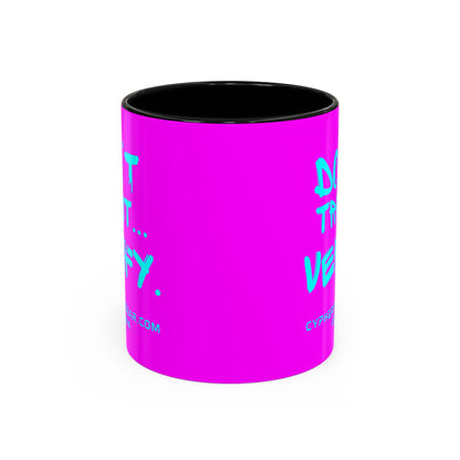 Don't Trust...Verify. Electric Magenta Accent Mug by cypherpunkgear.com