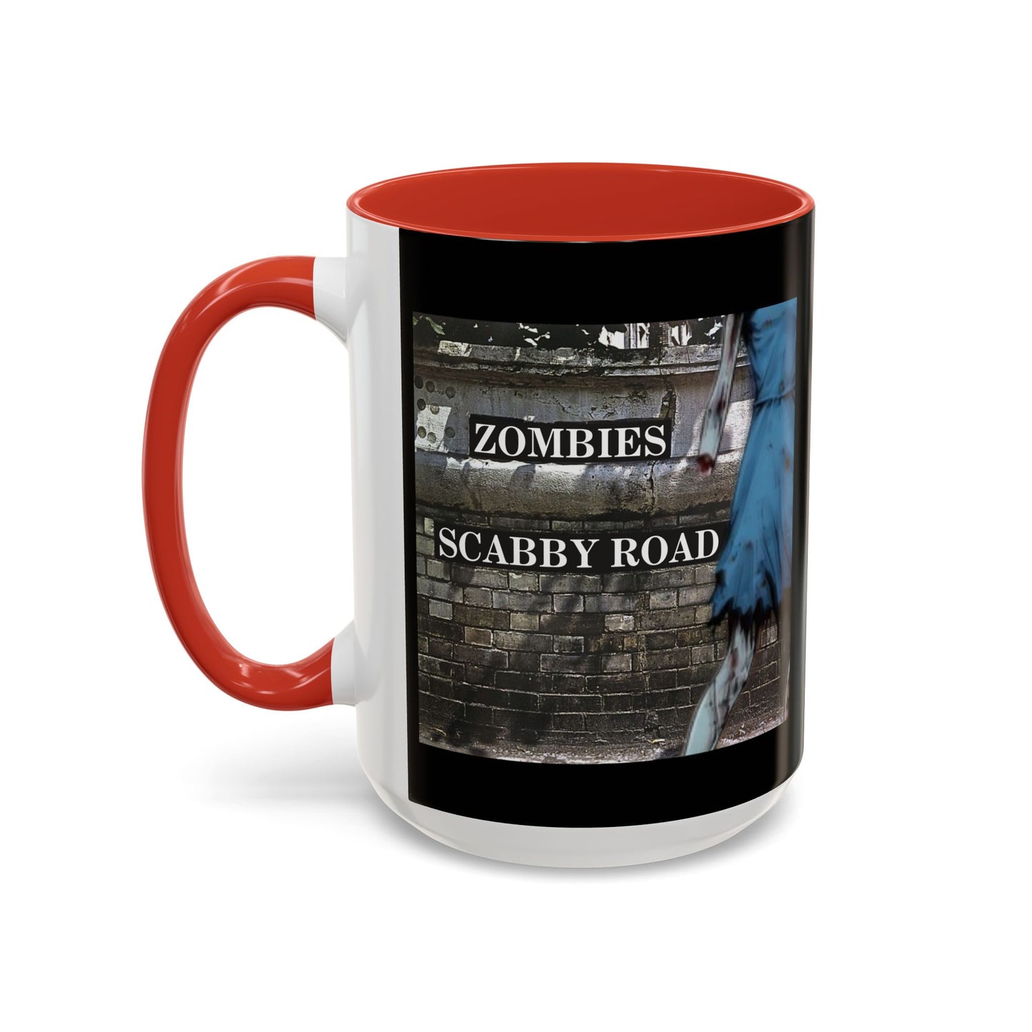 2-sided, Scabby Road Black Accent Mug by CreepyCrafts.boo
