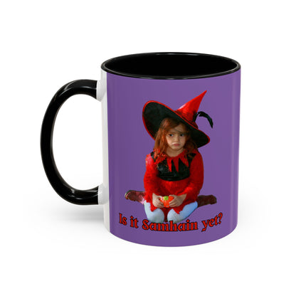Is it Samhain yet? Light Purple Accent Mug by CreepyCrafts.boo