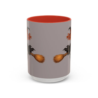 Hazel Hex Grey Accent Mug by CreepyCrafts.boo