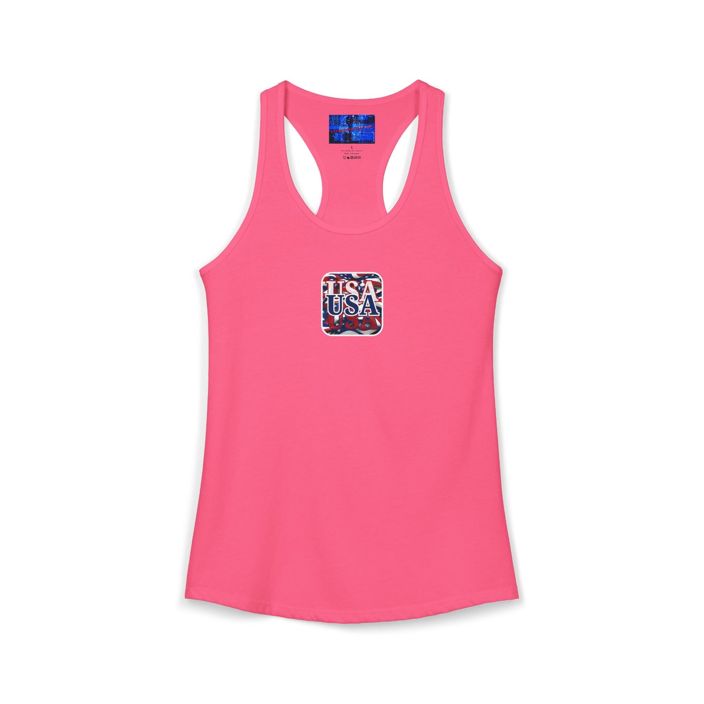 2-sided Red White and BLUE USA Patriot Women's Racerback Tank Top by cypherpunkgear.com