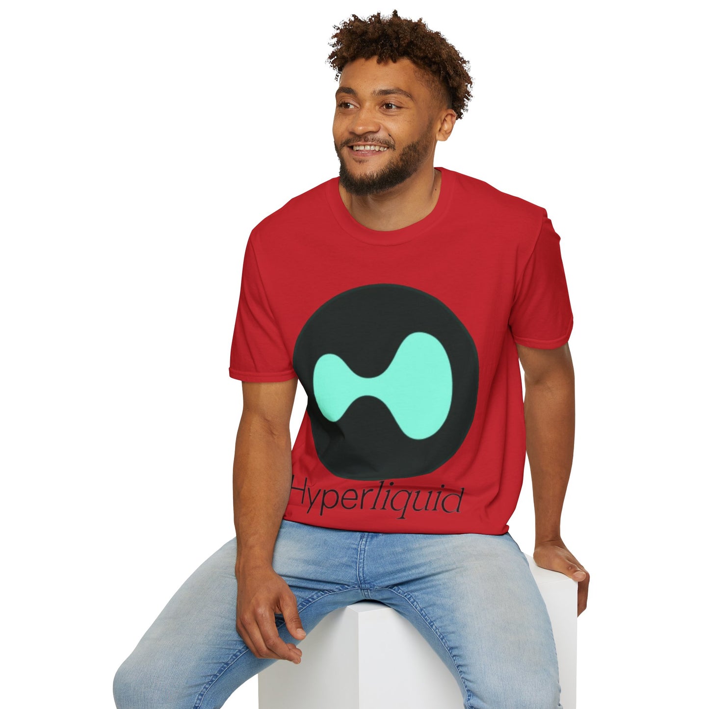 Hyperliquid Black font Unisex T-Shirt by cypherpunkgear.com