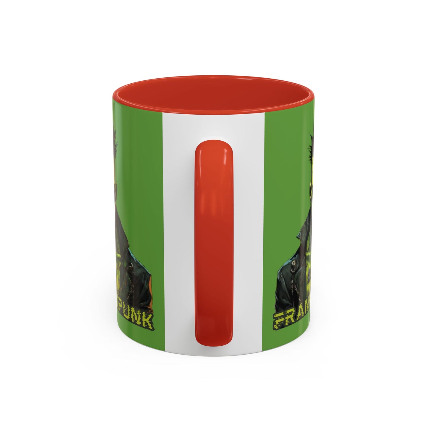 Frankenpunk Green Accent Mug by CreepyCrafts.boo