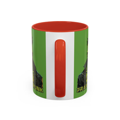 Frankenpunk Green Accent Mug by CreepyCrafts.boo