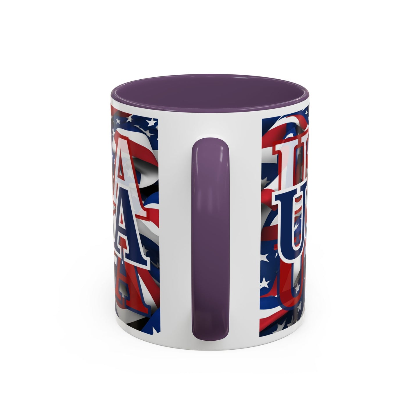 USA Blue font Center Patriot Accent Mug by cypherpunkgear.com