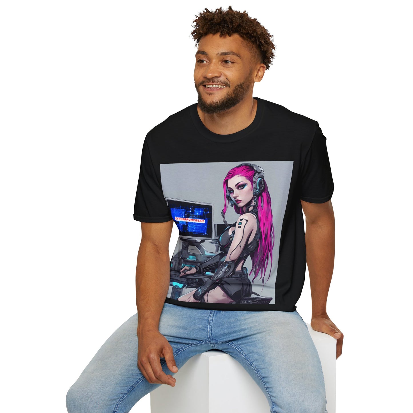 Netrunner Cyberpunk Dark colors Unisex T-Shirt by cypherpunkgear.com