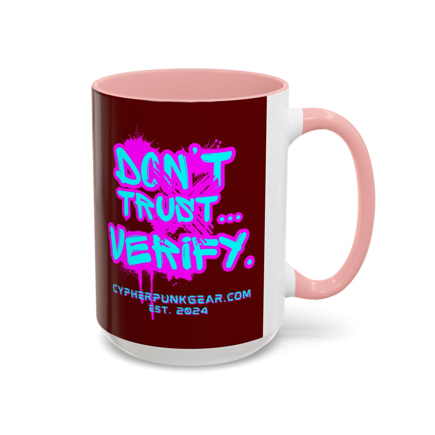 Don't Trust...Verify. Red Accent Mug by cypherpunkgear.com