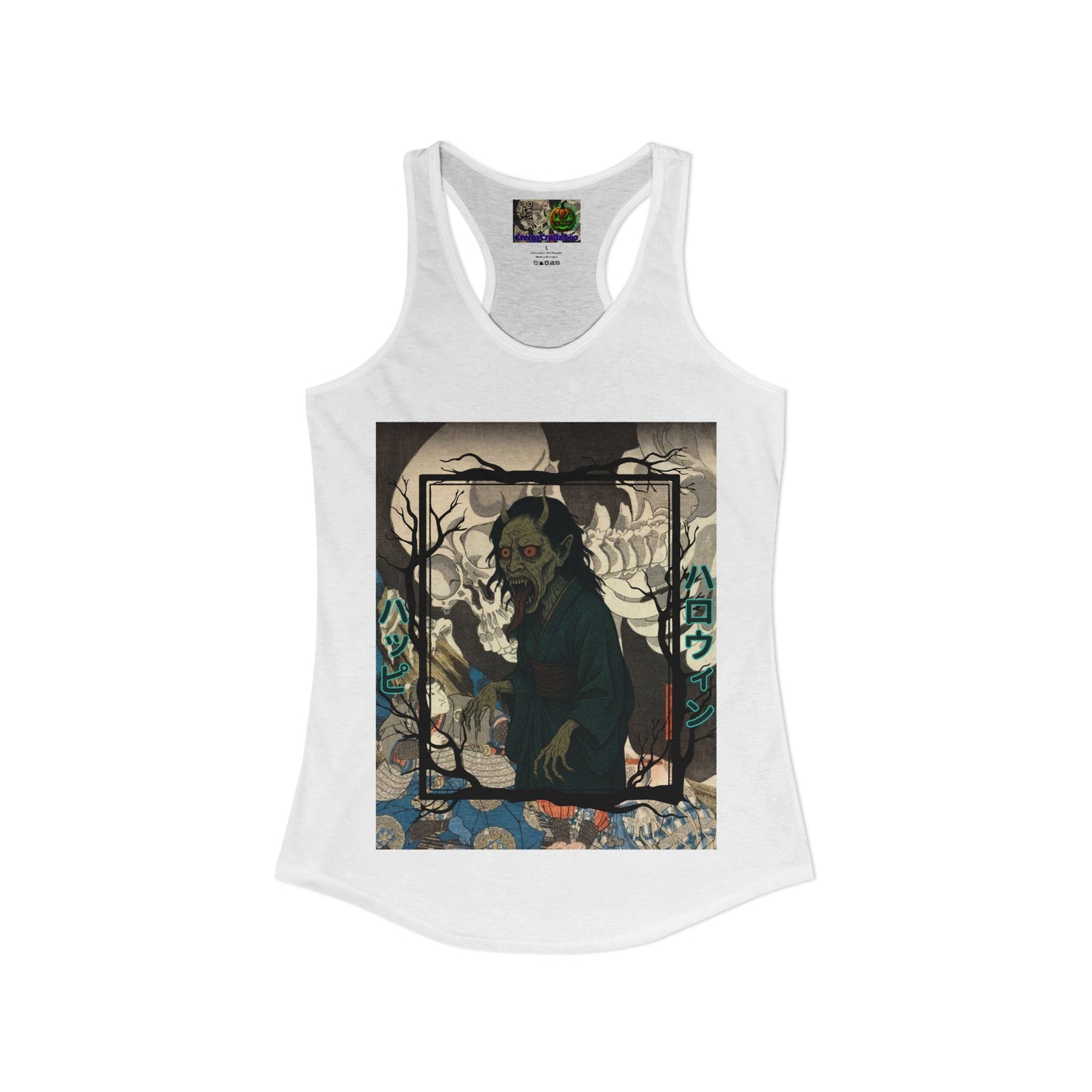 Yōkai Happy Halloween Women's Racerback Tank Top by CreepyCrafts.boo