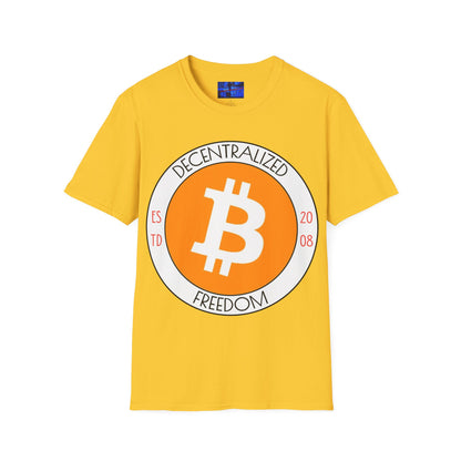 Bitcoin Decentralized Freedom LTcolors Unisex T-Shirt by cypherpunkgear.com