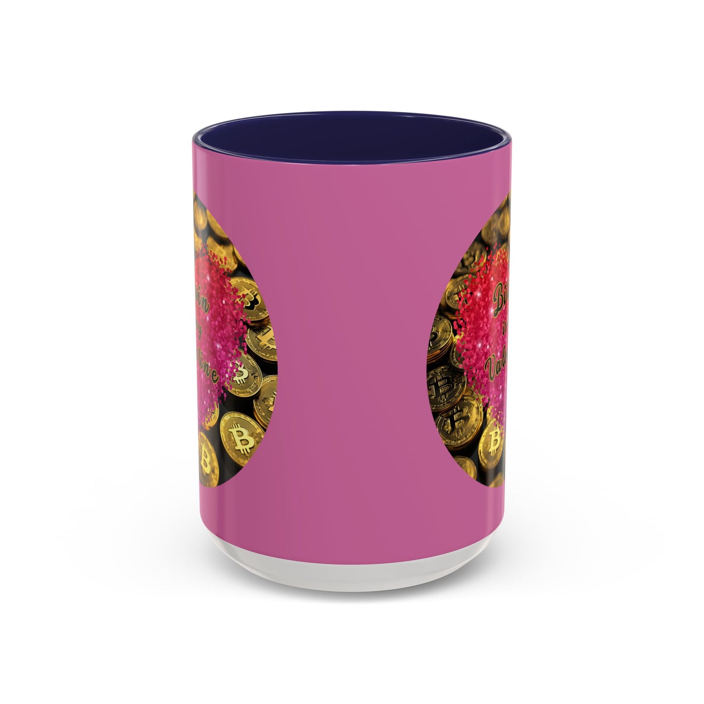 Bitcoin is My Valentine Pink Accent Mug by cypherpunkgear.com
