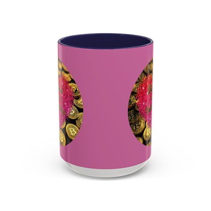 Bitcoin is My Valentine Pink Accent Mug by cypherpunkgear.com