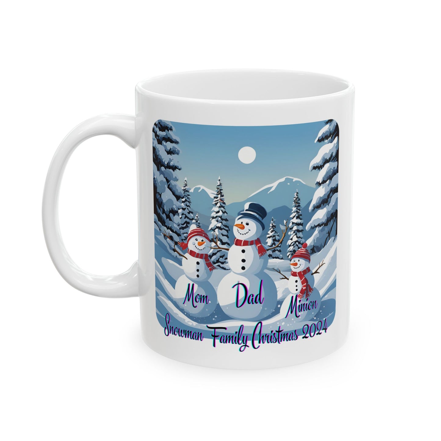 Snowman Family of 3 White Mug by cypherpunkgear