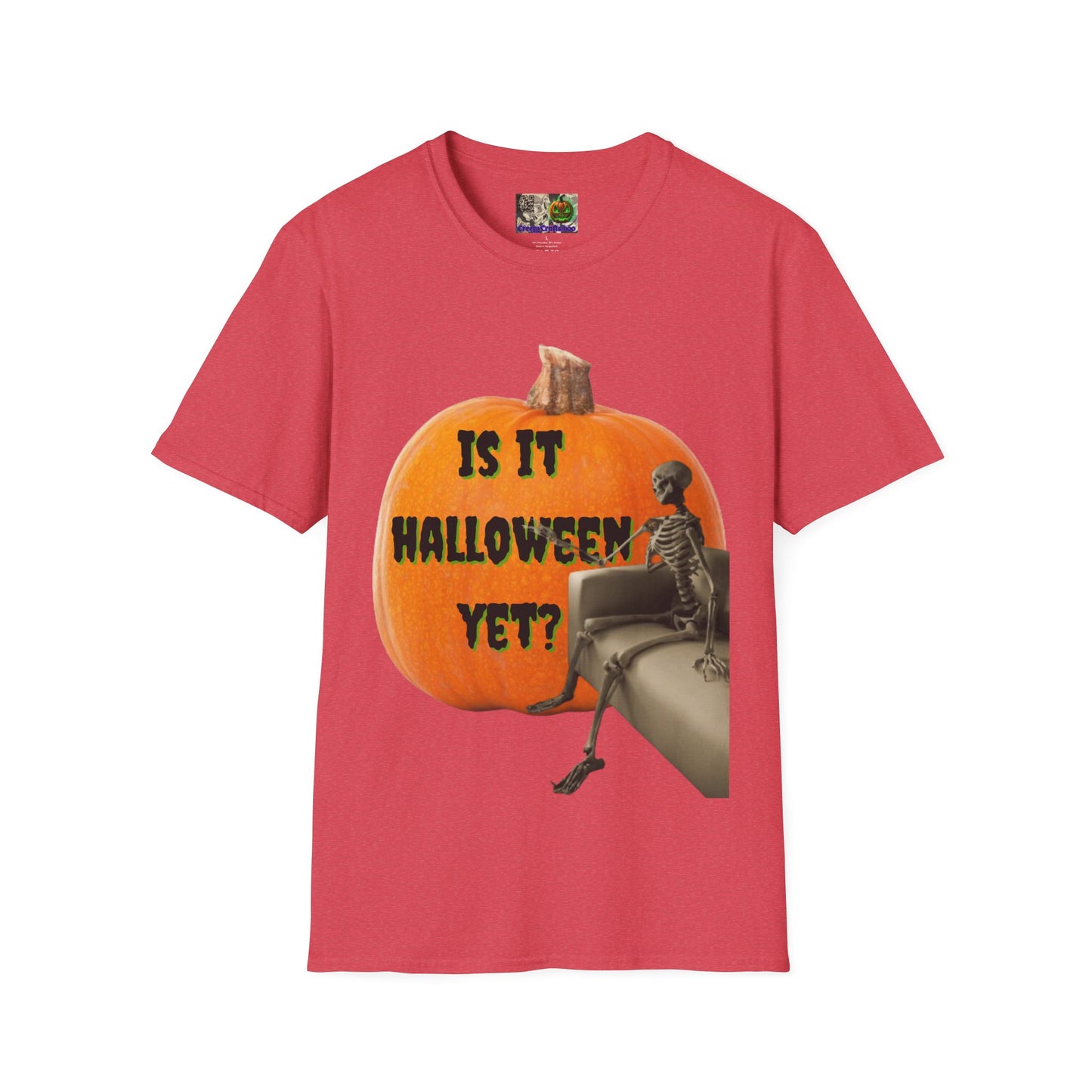 Is it Halloween yet? Skeleton's Giant Pumpkin Light colors Unisex T-Shirt by CreepyCrafts.boo