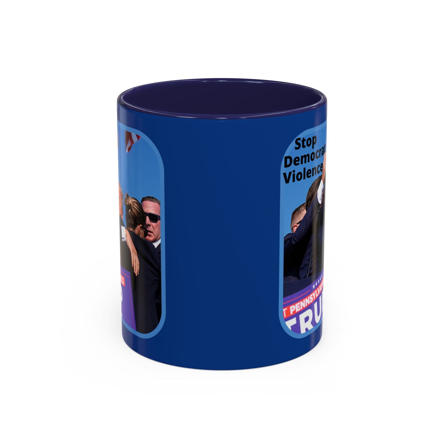 Stop Democrat Violence Accent Mug by cypherpunkgear