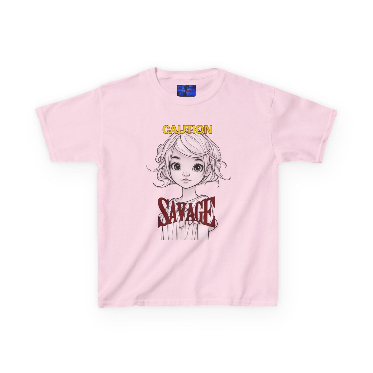 Caution: Small but Savage Kids Heavy Cotton Tee by cypherpunkgear.com