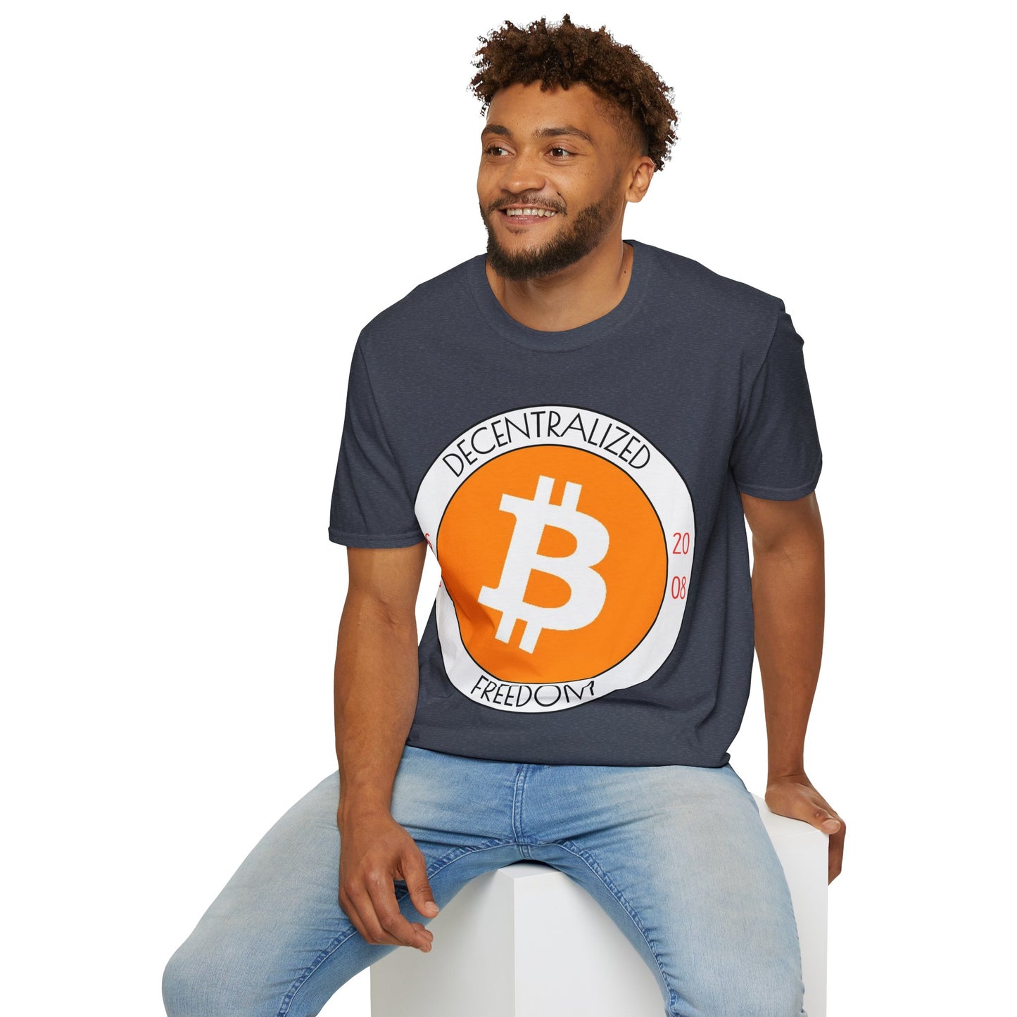 Bitcoin Decentralized Freedom Dark colors Unisex T-Shirt by cypherpunkgear.com