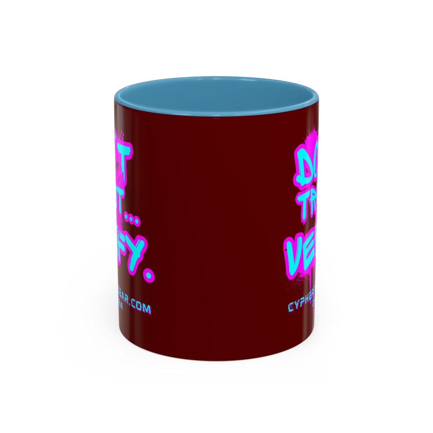 Don't Trust...Verify. Red Accent Mug by cypherpunkgear.com