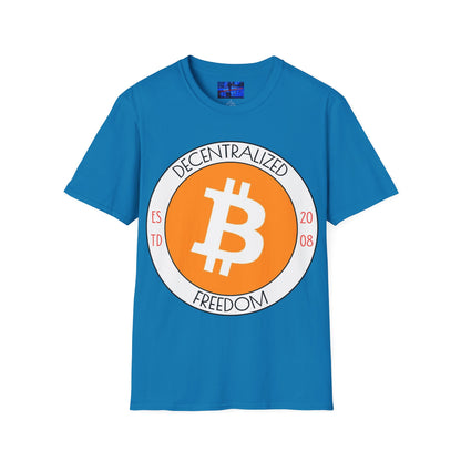 Bitcoin Decentralized Freedom Dark colors Unisex T-Shirt by cypherpunkgear.com